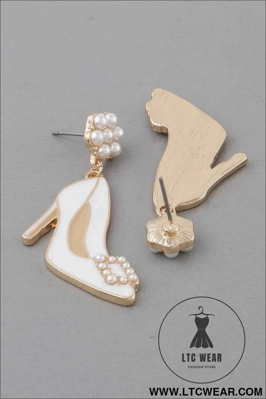 Glitter Heels Drop Earrings