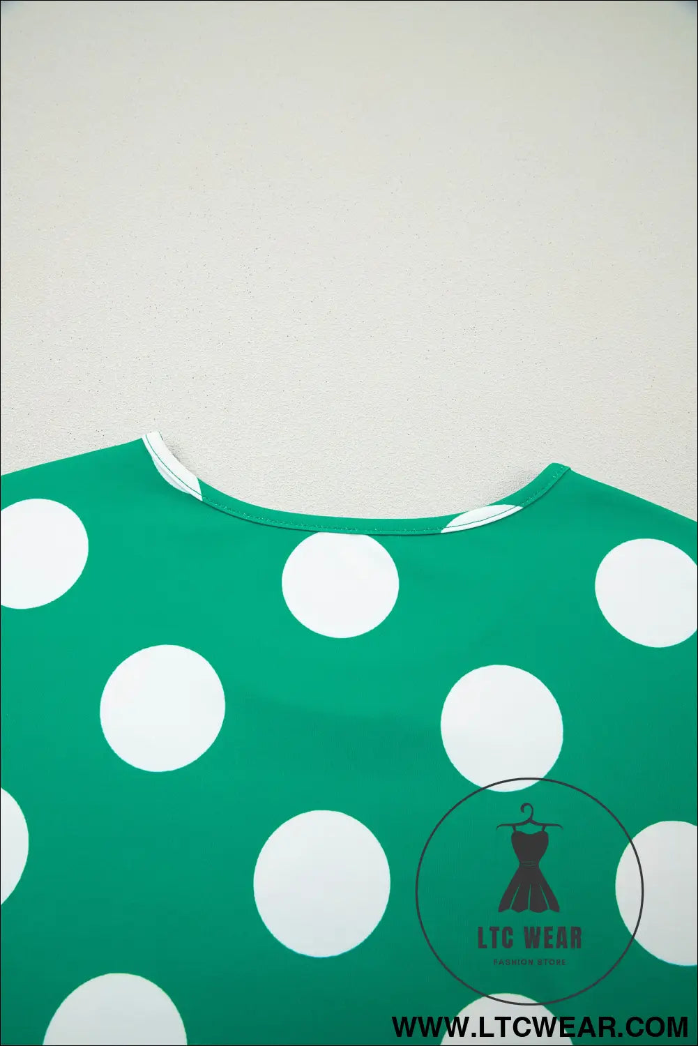 Green Polka Dot Print Cropped Tee Bodycon Skort 2pcs Set - L.T.C Wear Online Fashion Store