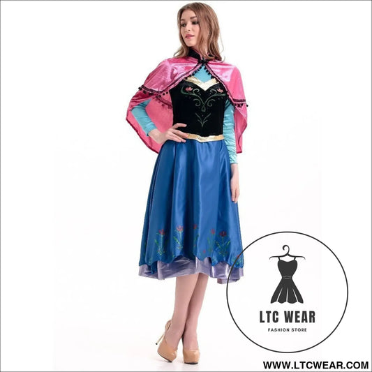 Halloween costume frozen cosplay anna dress cosplay queen costume