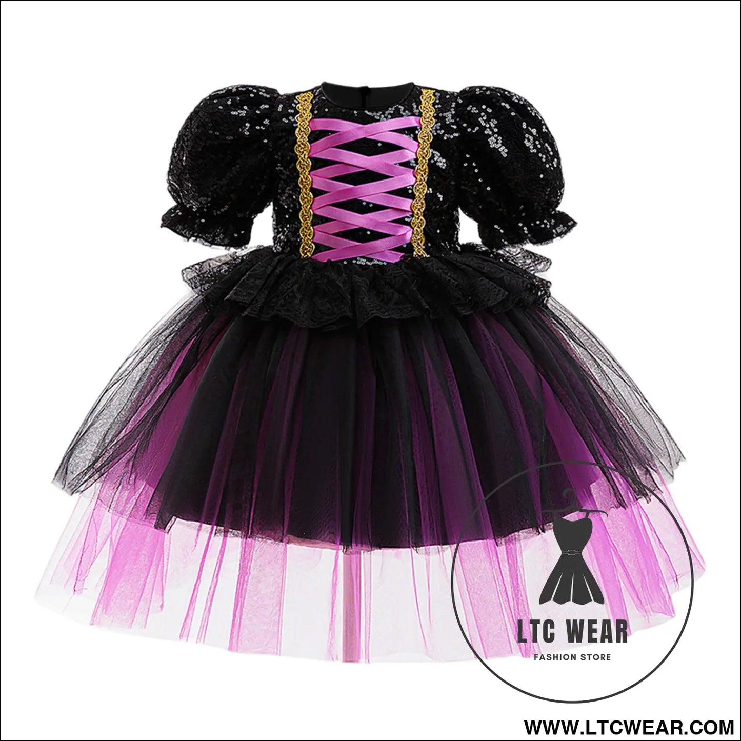 Halloween dress for girls sequin tulle princess dress role play costume dress,