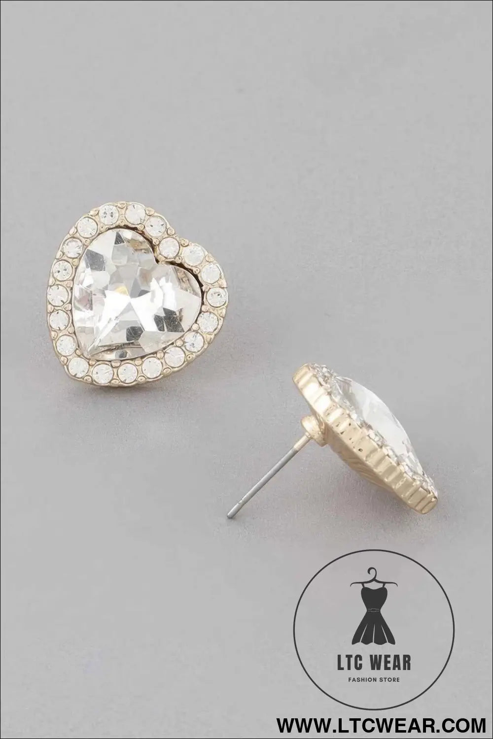 Heart Jewel Stud Earrings