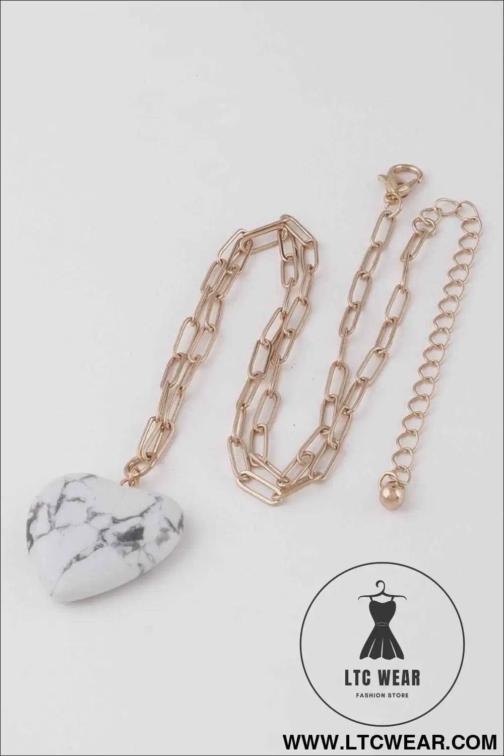 Heart Stone Chain Necklace
