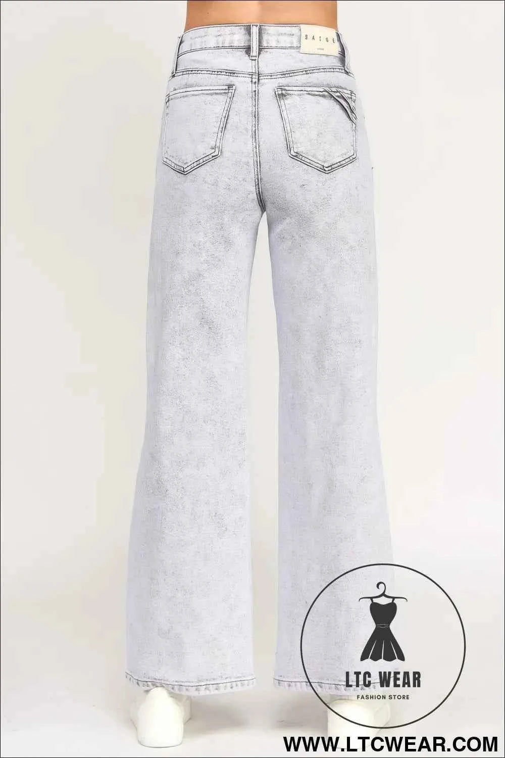 High Rise Wide Leg With Acid Grey