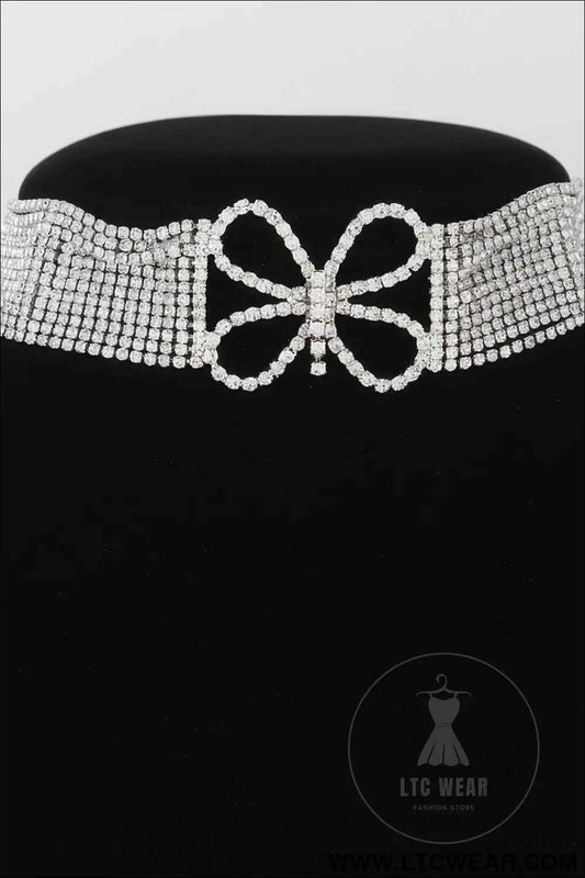 Jeweled Butterfly Choker Necklace