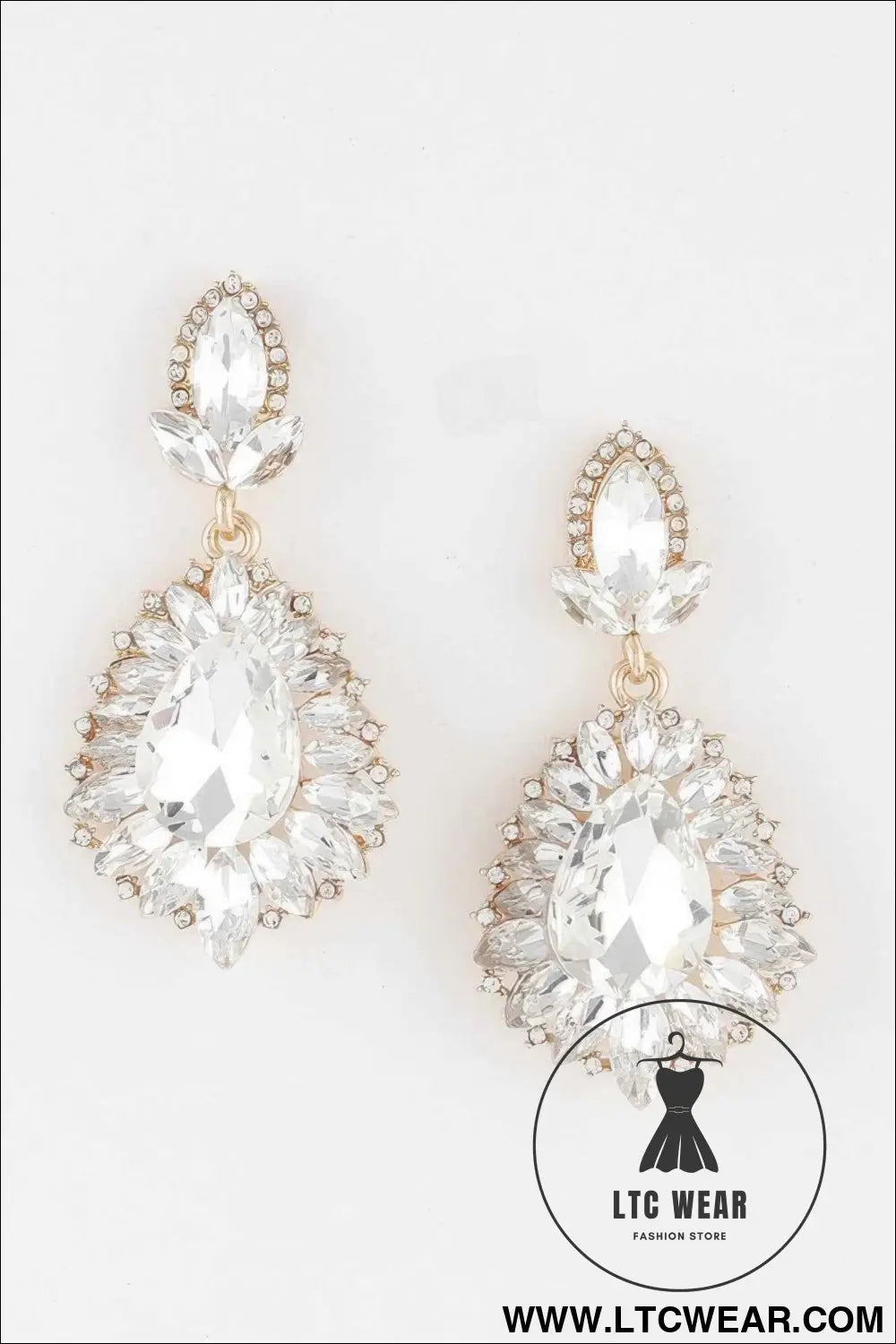 Jeweled Flare Teardrop Earrings