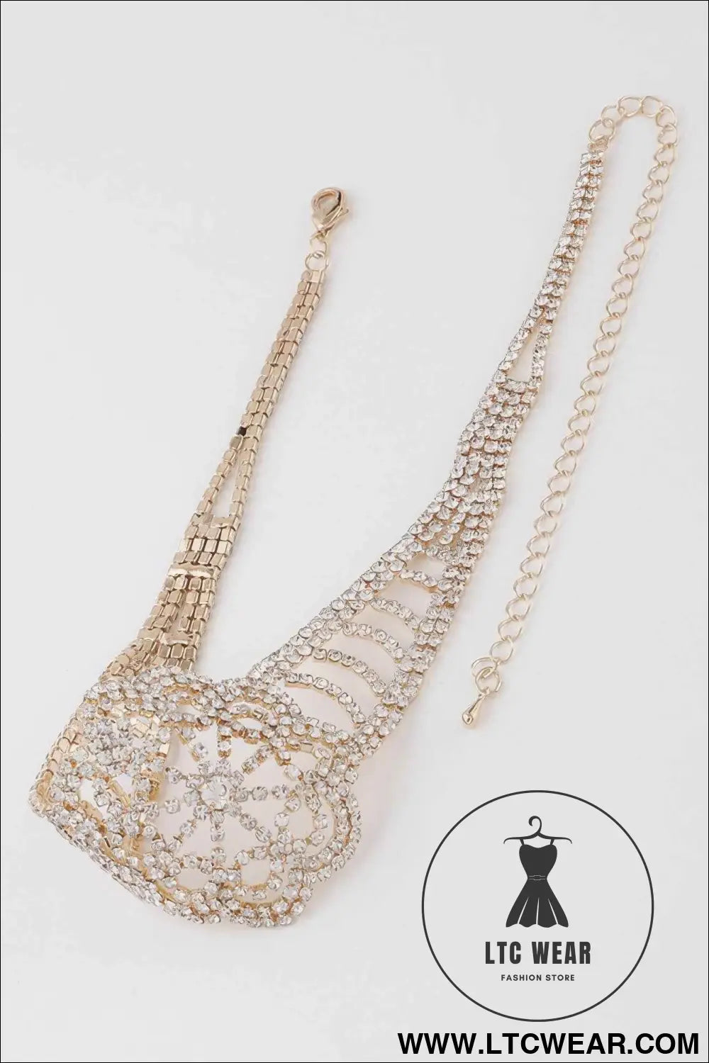 Jeweled Flower Choker Necklace