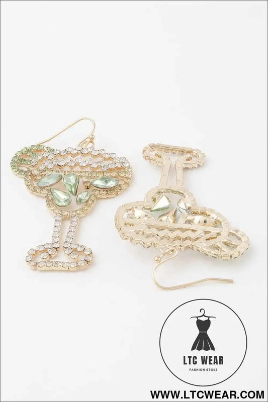 Jeweled Lime Cocktail Earrings