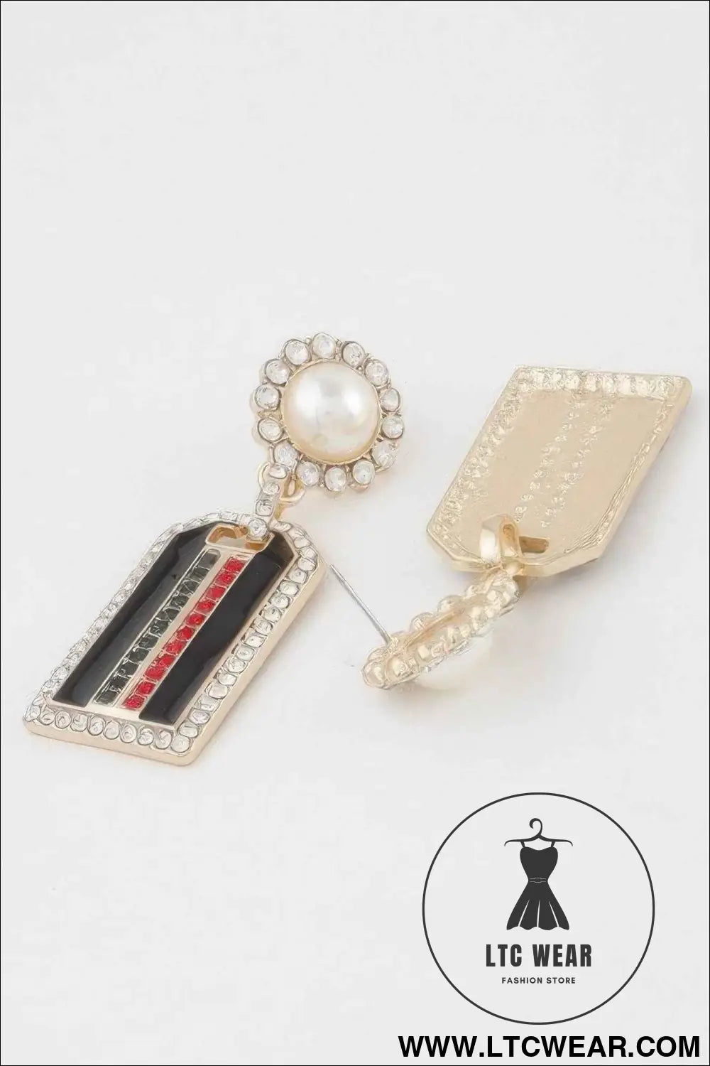 Jeweled Stripe Drop Earrings