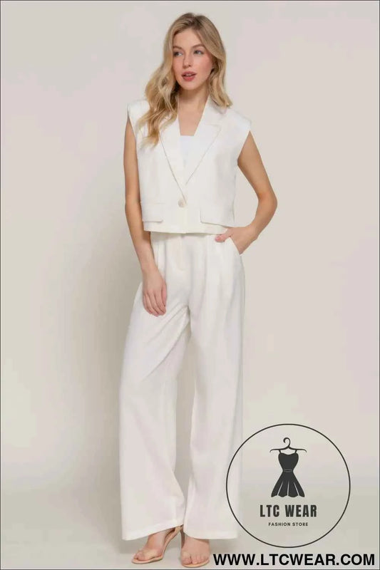 Lapel Collar W/shoulder Pads Vest