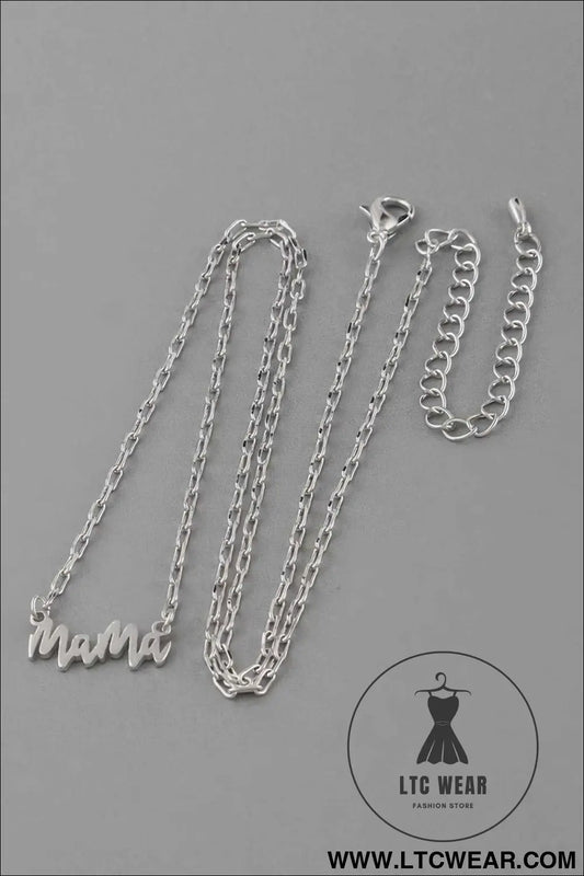 Mama Script Necklace