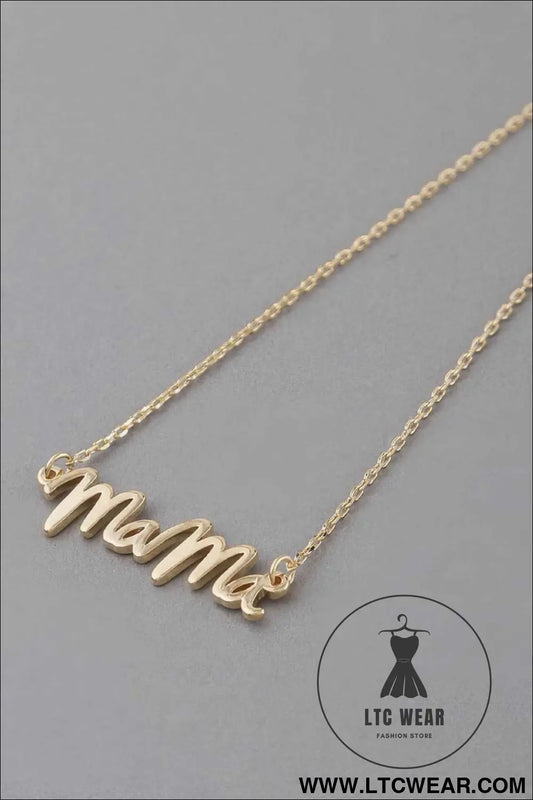 Mama Script Necklace