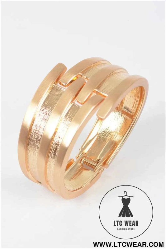 Metal Spring Hinge Cuff Bracelet