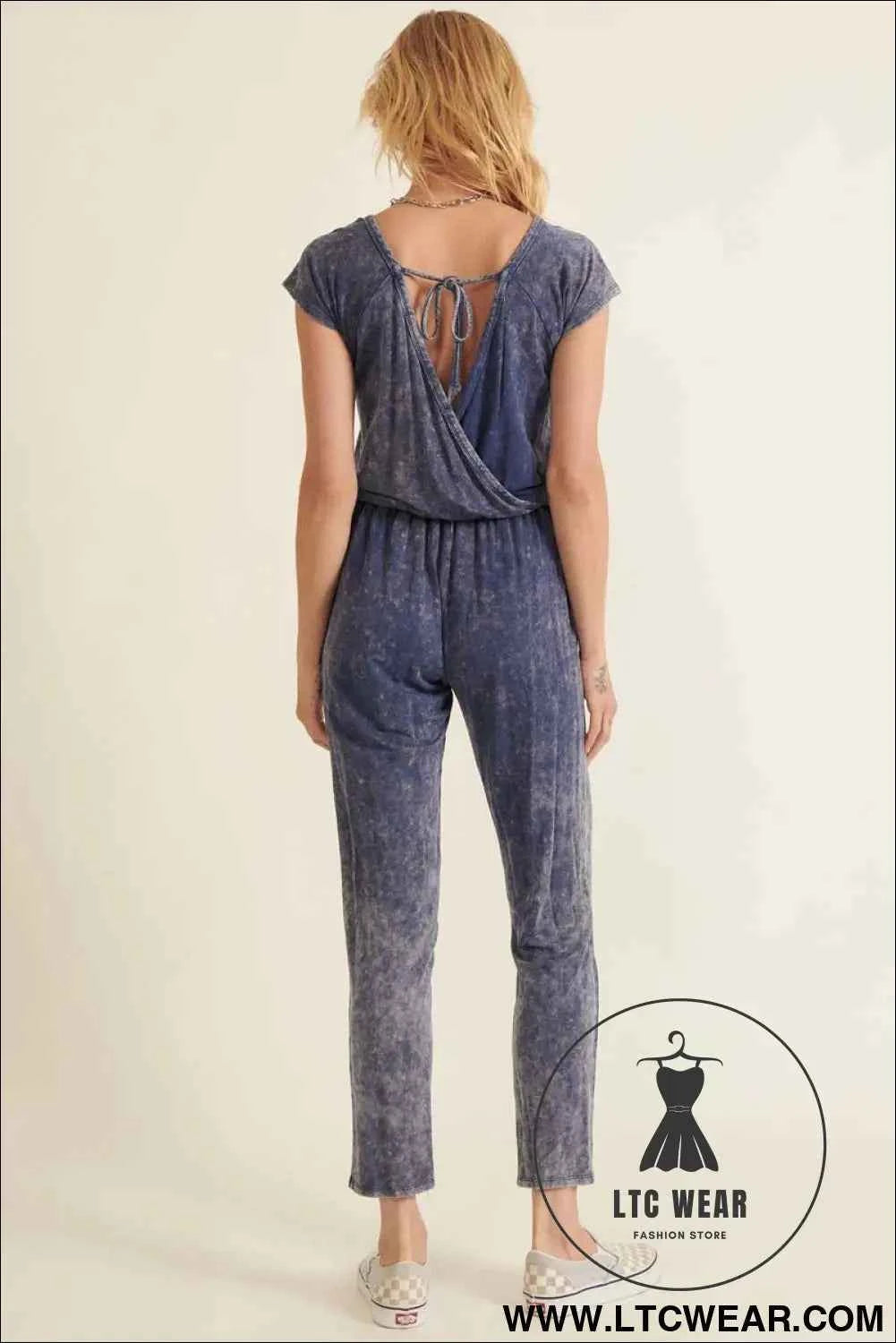 Mineral Washed Finish Knit Jumpsuit