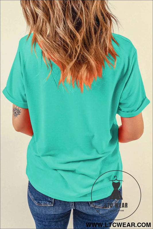 Mint Green Western Duck Graphic Casual Summer T Shirt