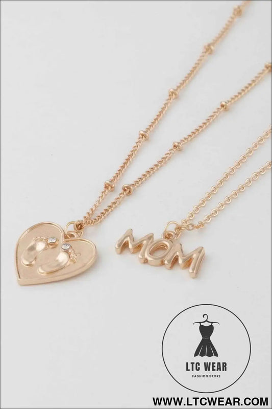 Mom Heart Pendant Necklace