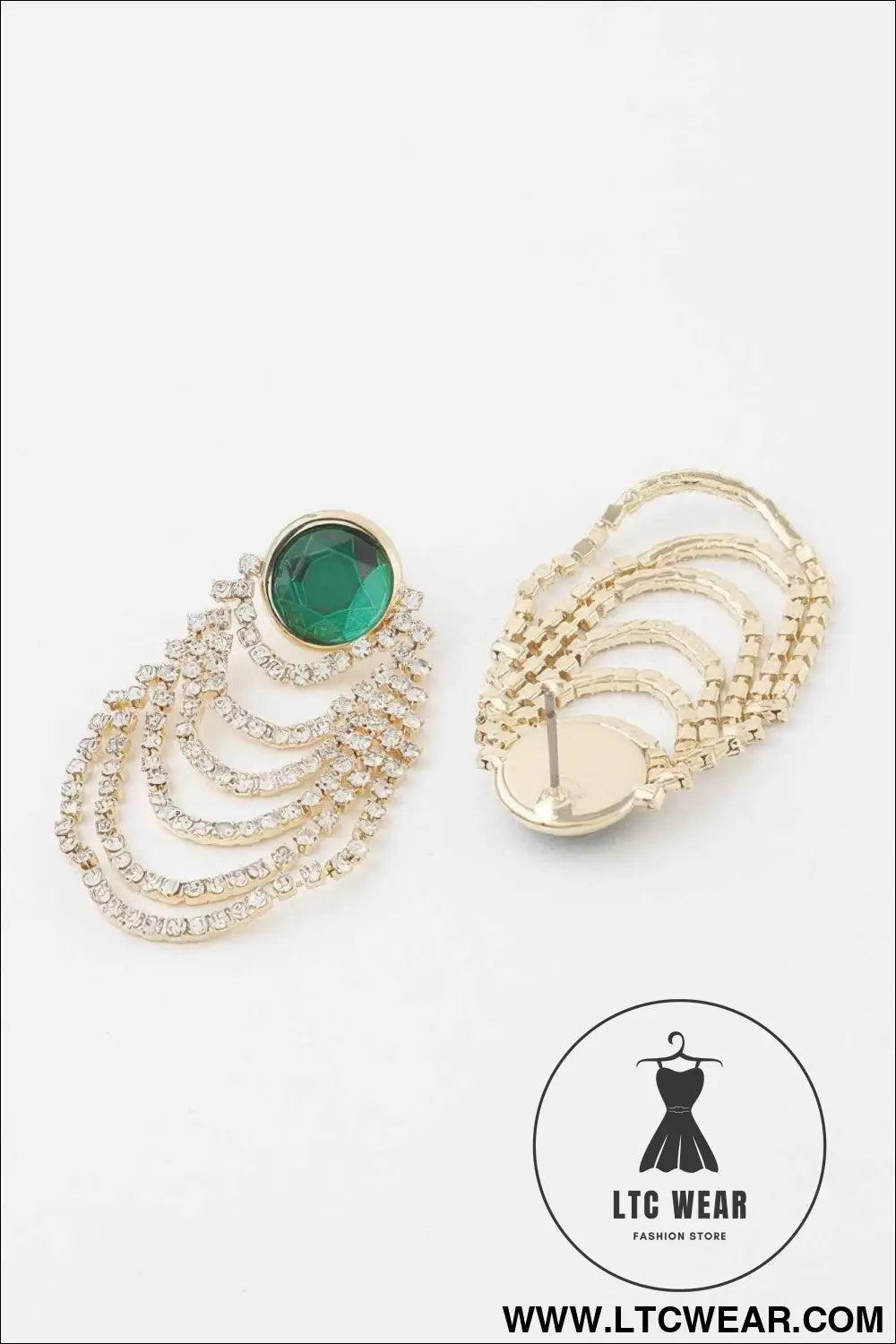 Multi Jewel Curtain Drop Earrings