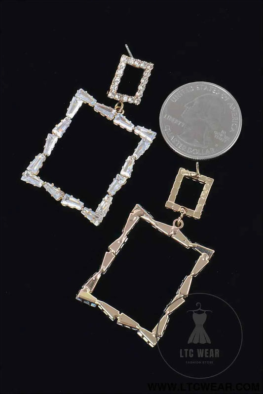 Multi Rhinestone Dangle Earring