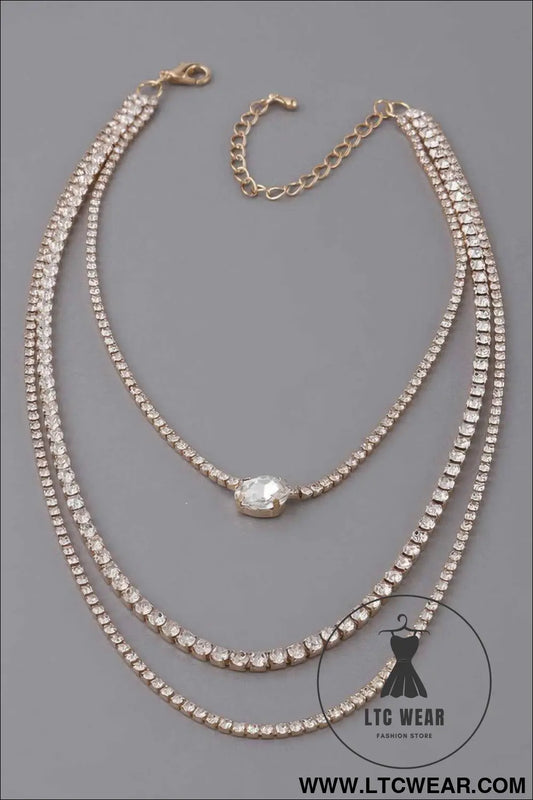 Multi Rhinestone Necklace