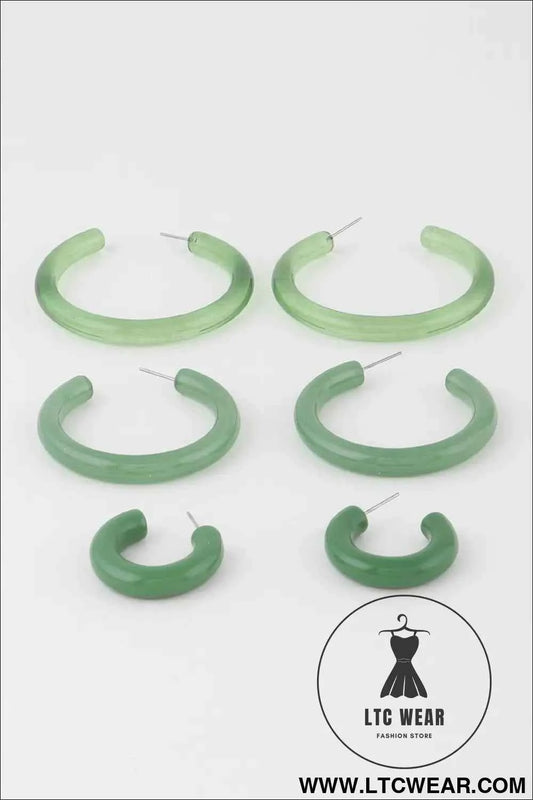 Multi Solid Hoop Earrings Set