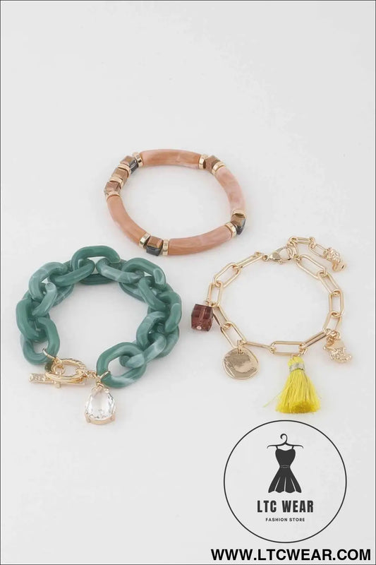 Multi Tassel Pendant Bracelet