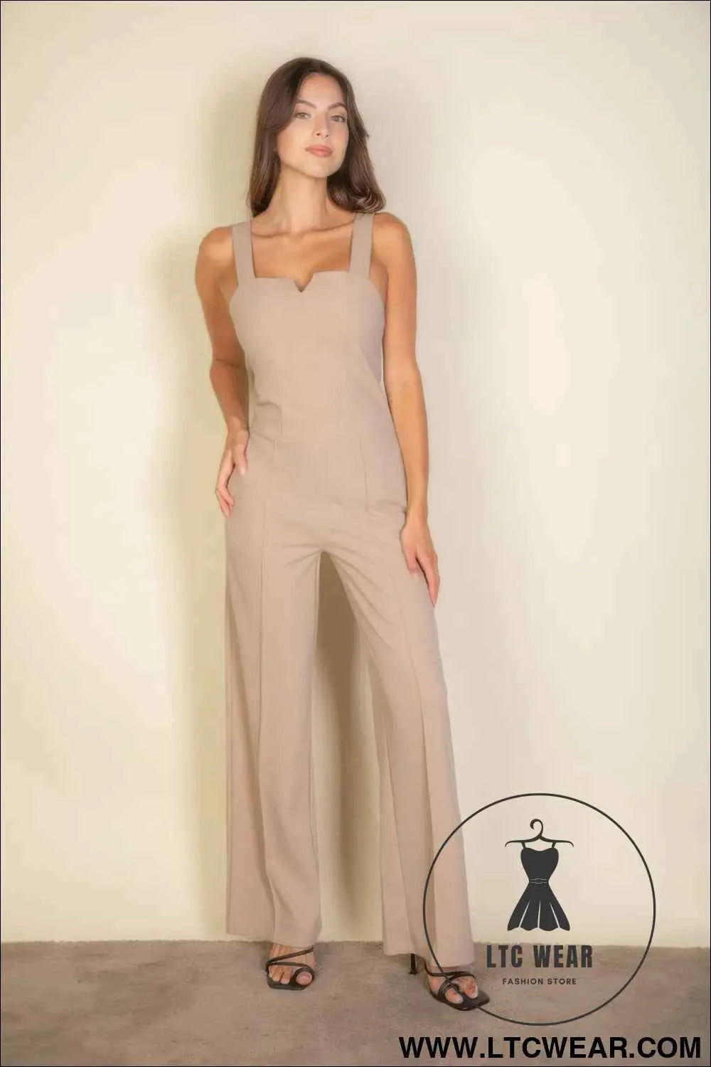 Notched Neck Cami Jumpsuit