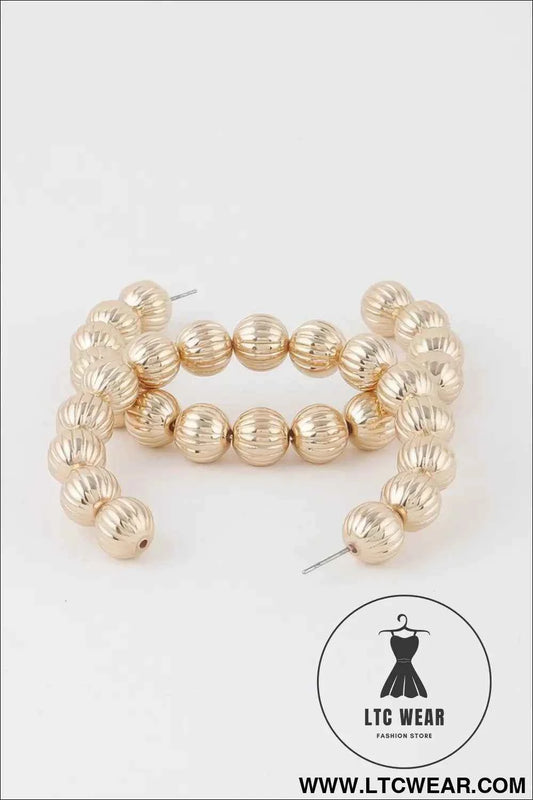 Ornament Beaded Hoop Earrings