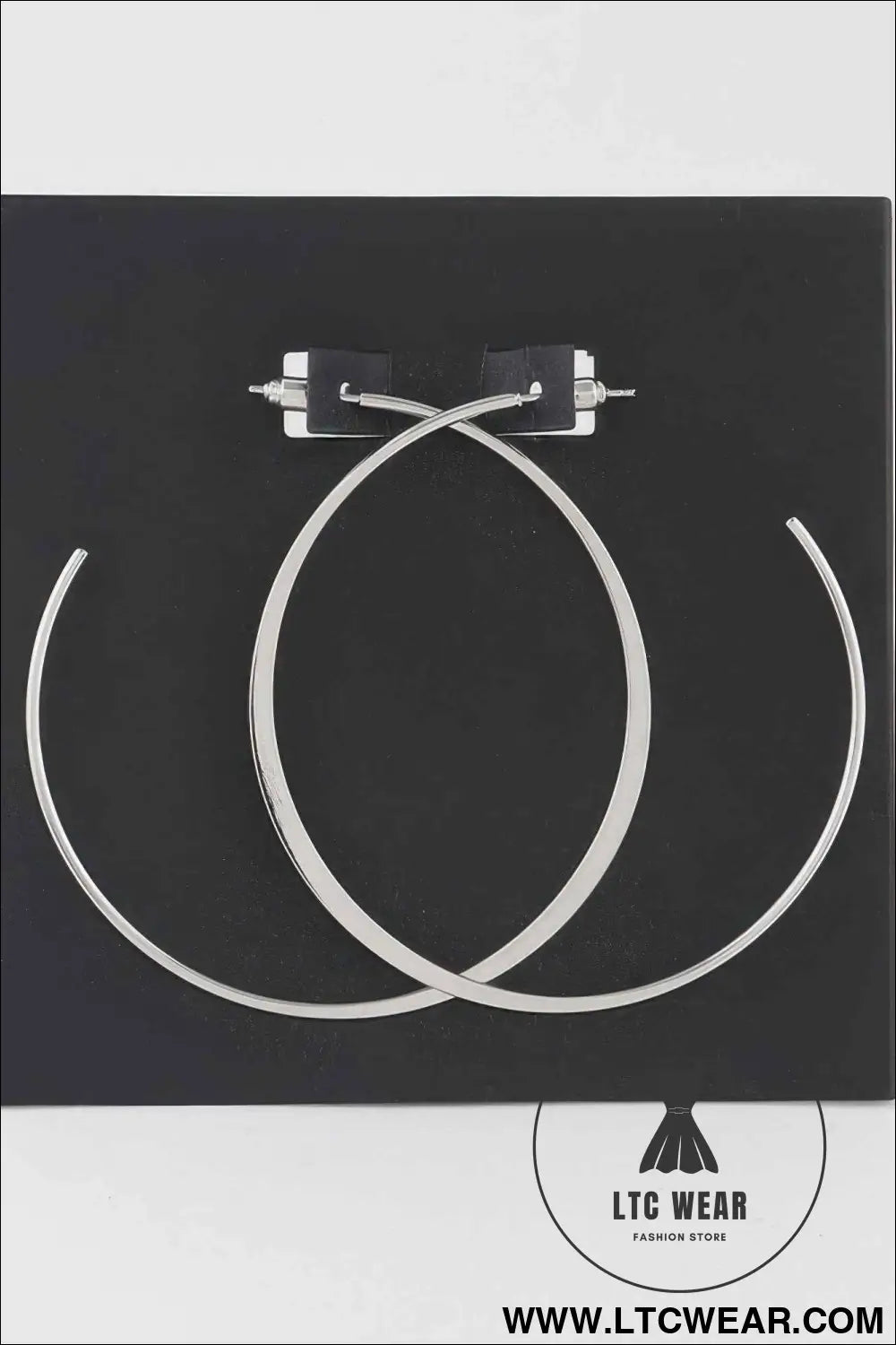 Oversized Flat Metal Hoop Earrings