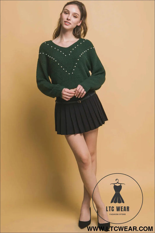 Pearl details sweater