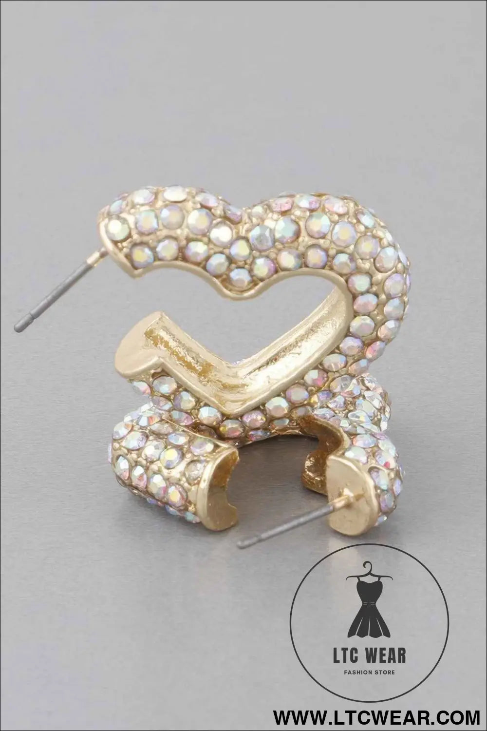 Pearl Studded Heart Earrings
