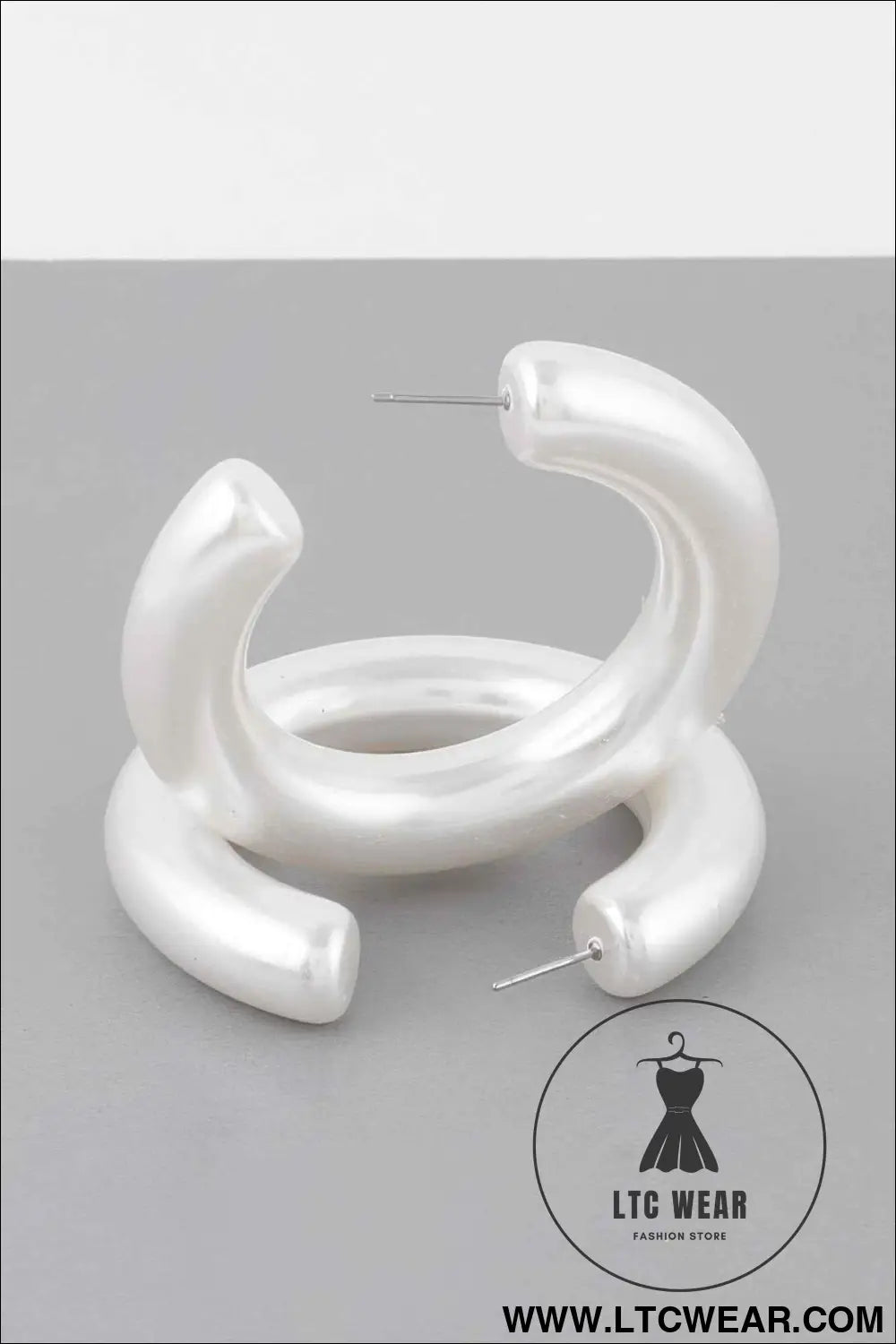 Polished Cream Hoop Earrings