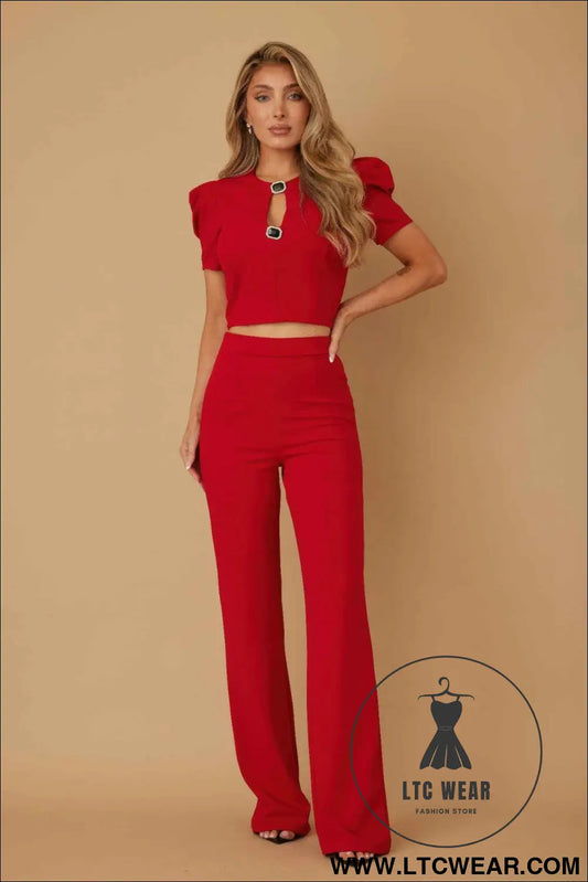 Puff Cap Sleeve Jewel Detail Sets