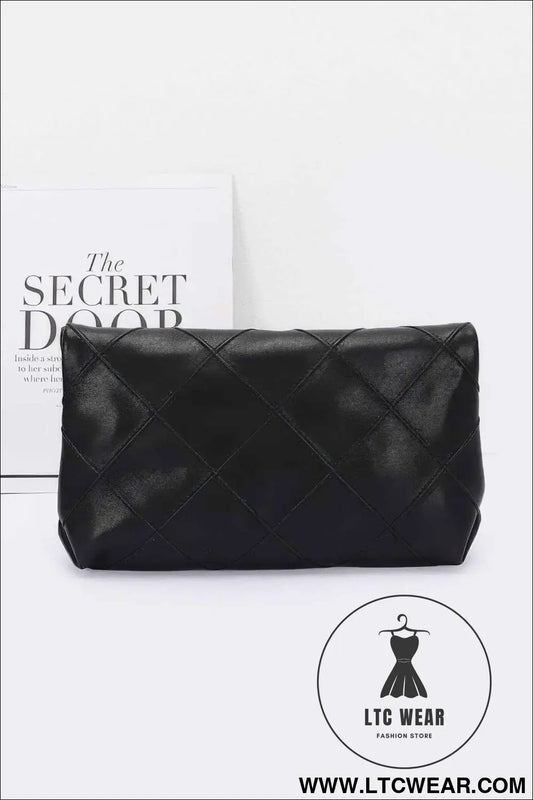 Quilted Faux Leather Pouch