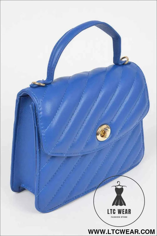 Quilted Top Handle Flap Bag