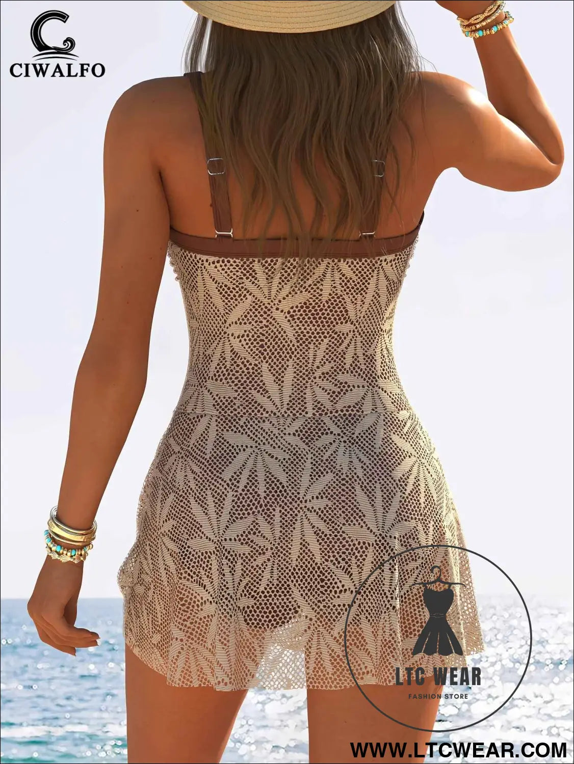 Retro VNeck Mesh OnePiece Swimsuit Elegant Comfort