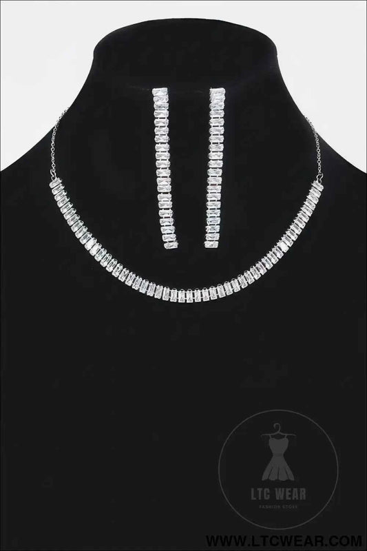 Rhinestone Choker W/earring