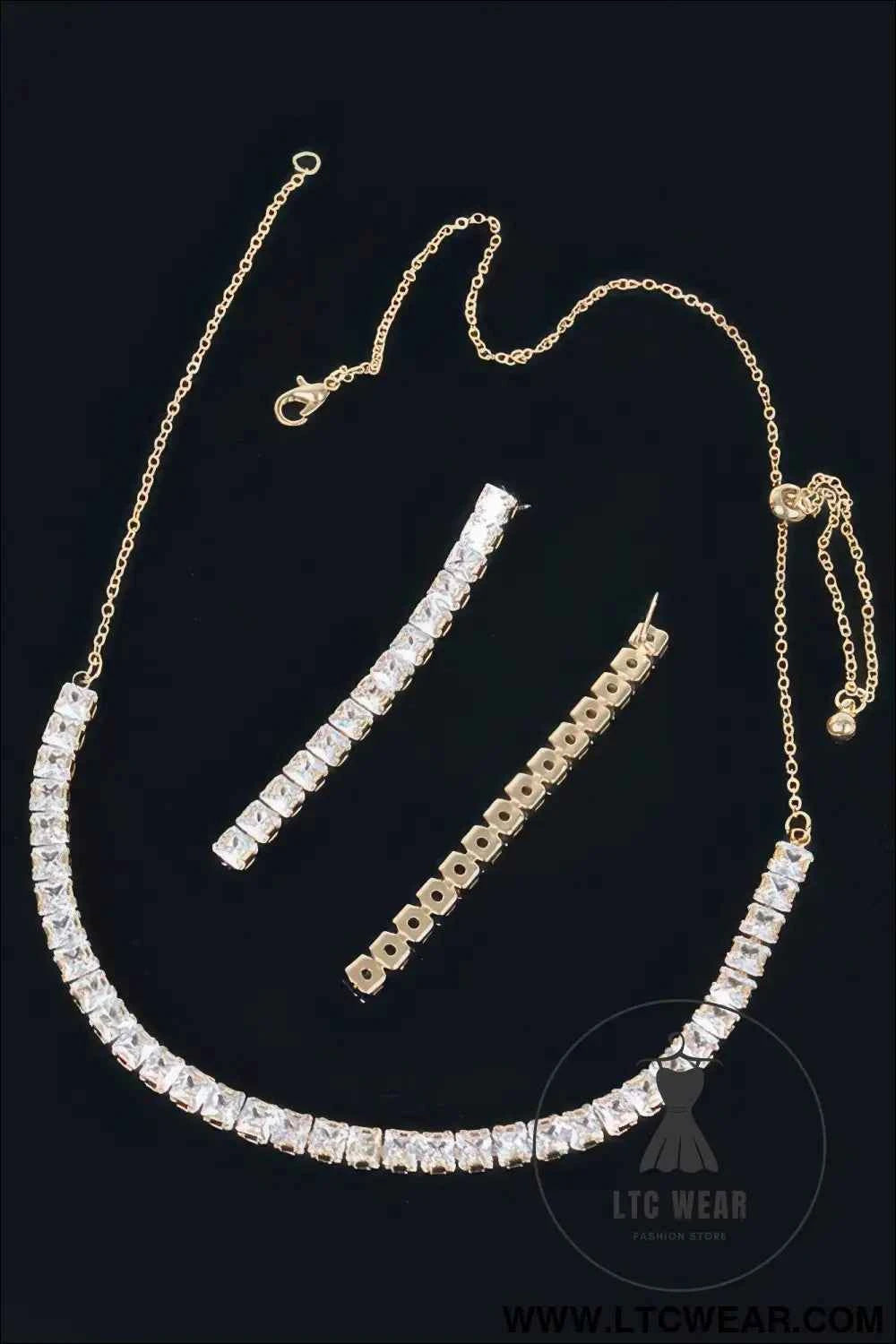 Rhinestone Choker W/earring