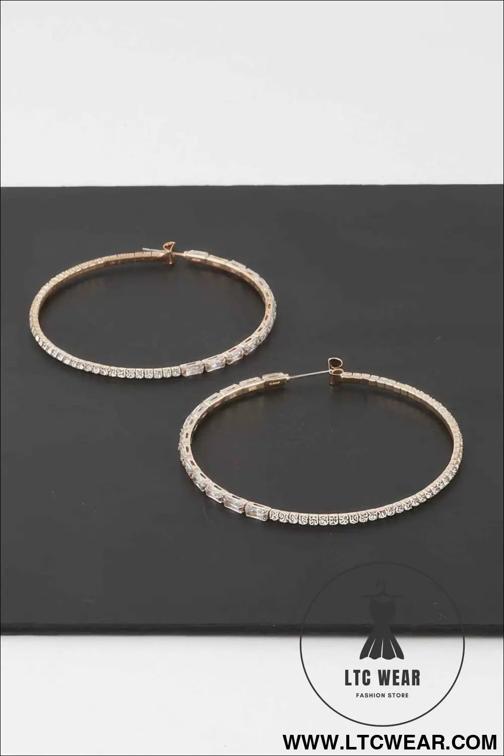 Rhinestone Crystal Hoop Earrings