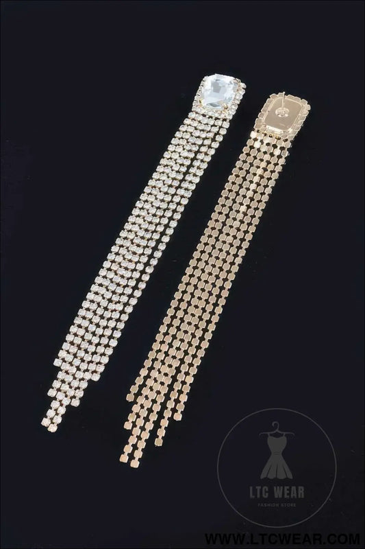 Rhinestone Fringe Earring