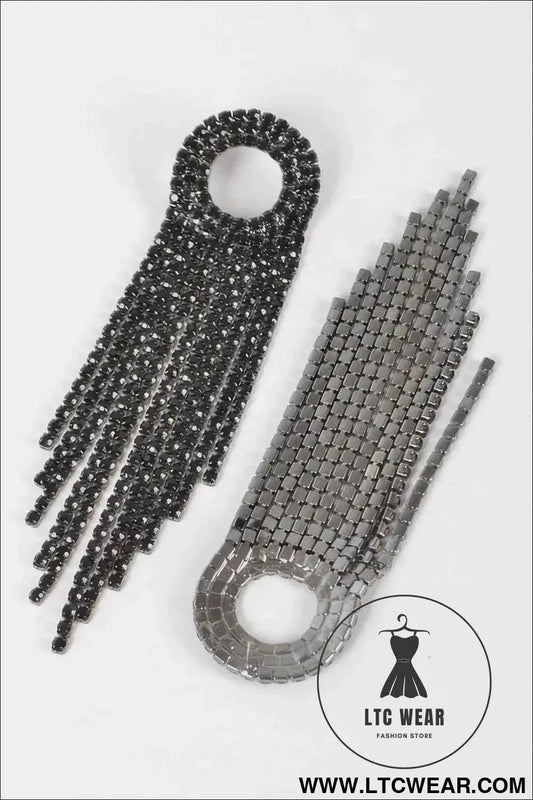 Rhinestone Fringe Earring