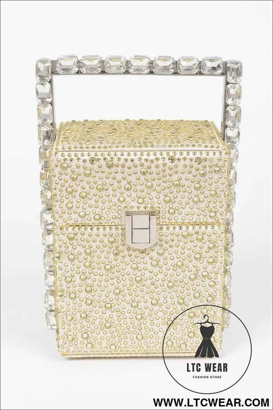 Rhinestone Handle Stoned Party Clutch