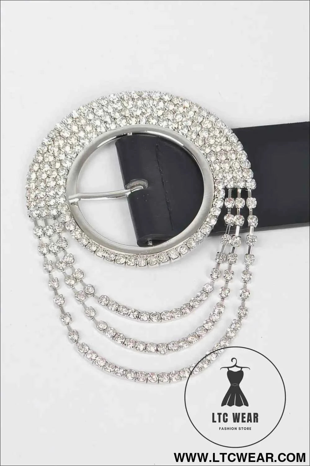 Rhinestone Round Buckle Plus Size Belt