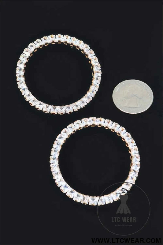 Rhinestone Round Earring