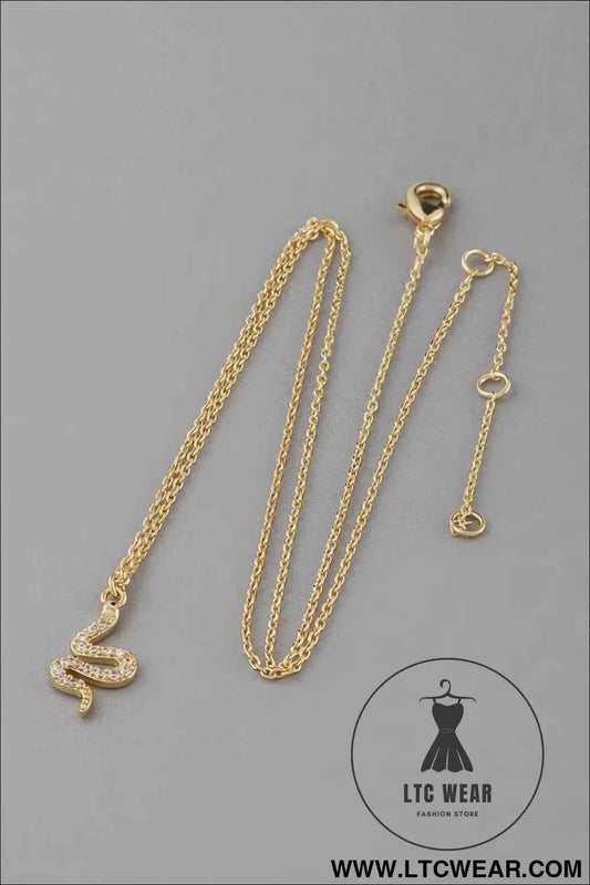 Rhinestone Snake Pendant Necklace