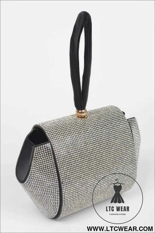 Rhinestone Wrist Band Flap Clutch