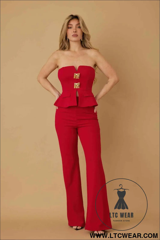 Scrunched Golden Stone Strapless Sets