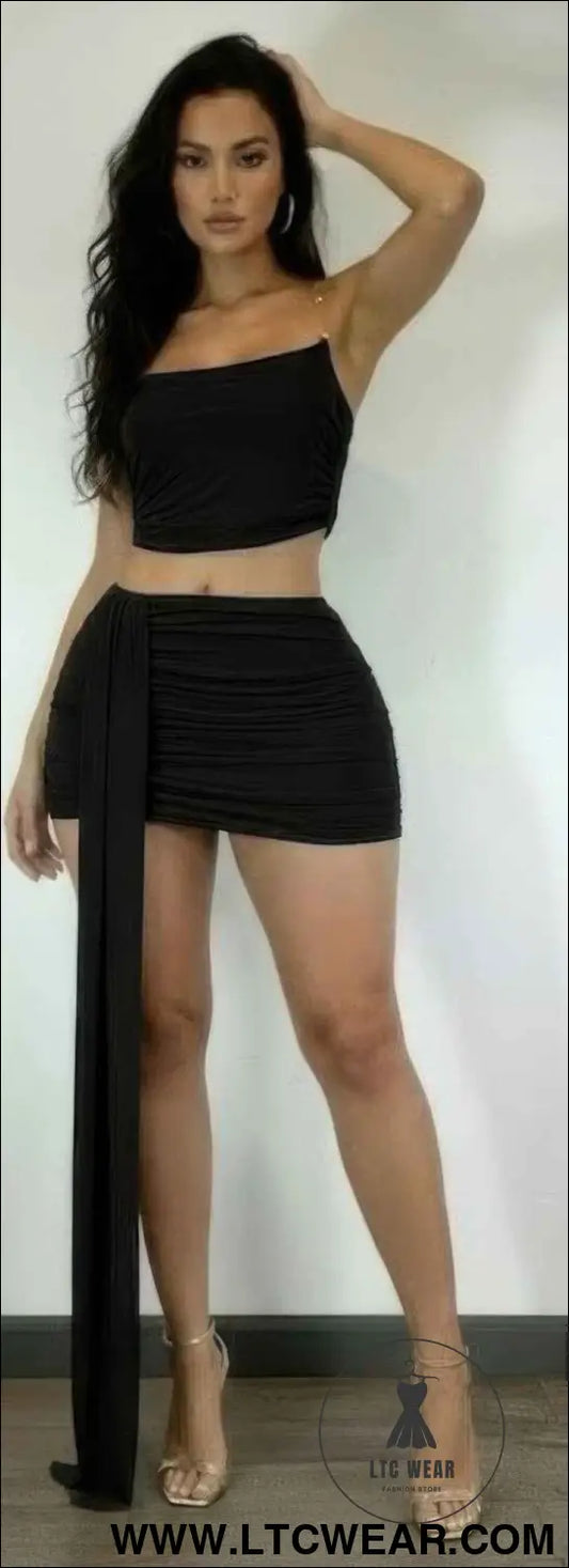Sleeveless, Cropped Bodice Skirt Set