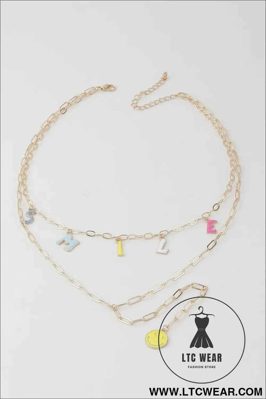 Smile Chain Drop Necklace