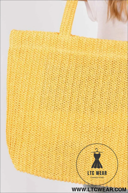 Solid Crochet Straw Bag