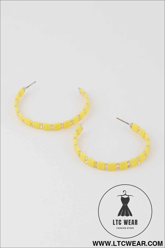 Square Beaded Hoop Earrings