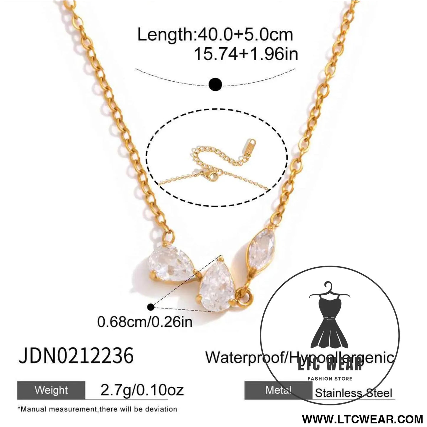 Square Zircon Pendant Necklace Collection